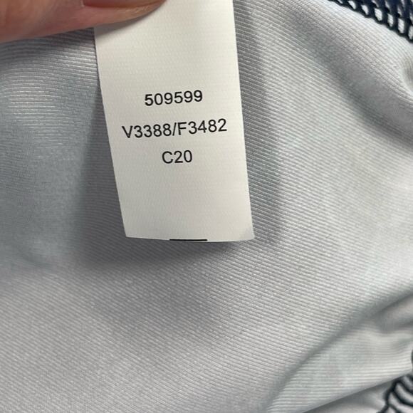 Lands End Swim Top Small 6-8 Navy Sailboat Tropical Tie Front Blouson UPF 50 - Picture 13 of 15